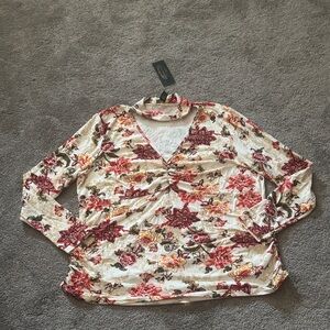 Forbidden Society Floral Choker Blouse SIZE 2X